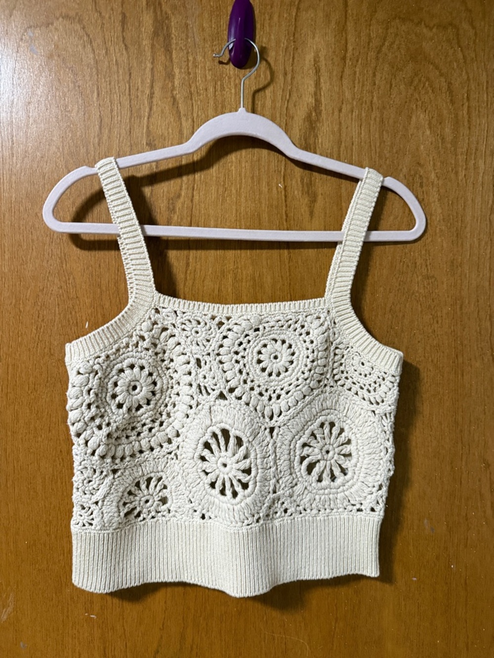 J. Crew Cream Crochet Crop Tank Top